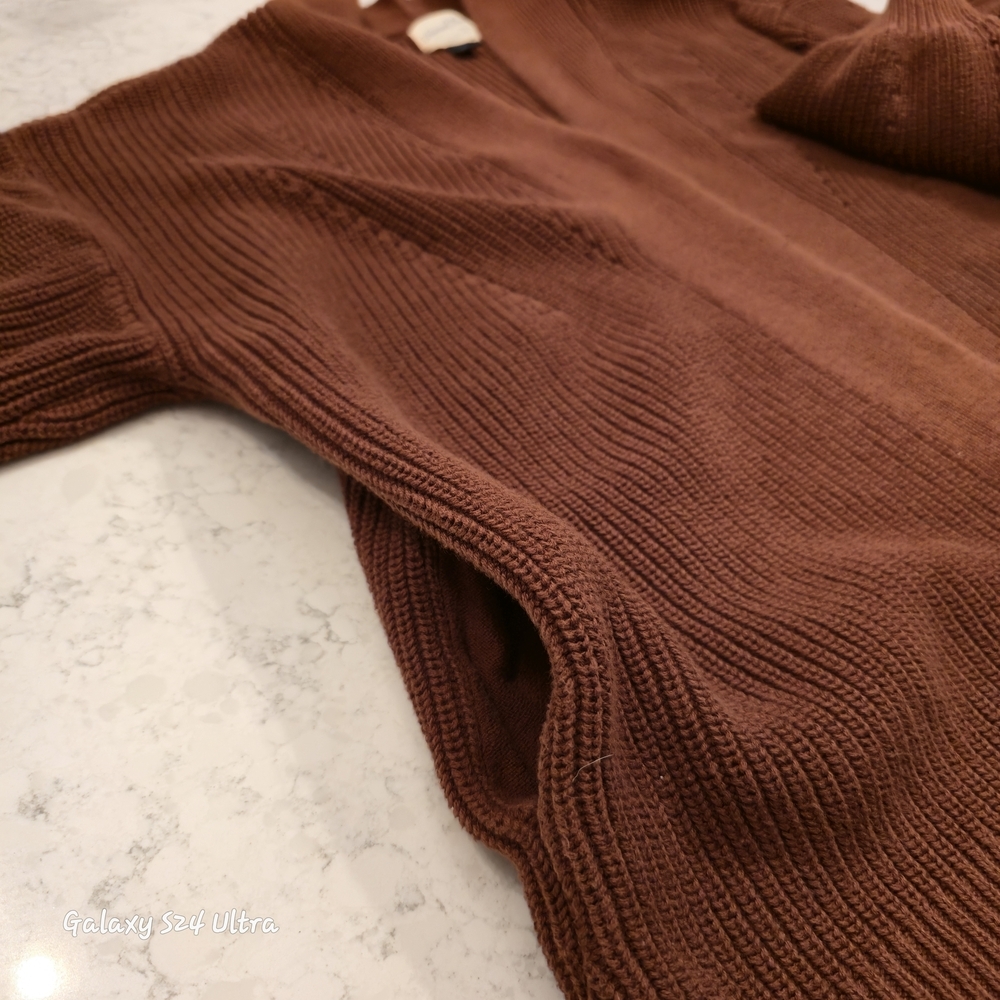 Universal Thread Chunky Open-Front Cardigan in Rust Brown - Picture 5 of 5